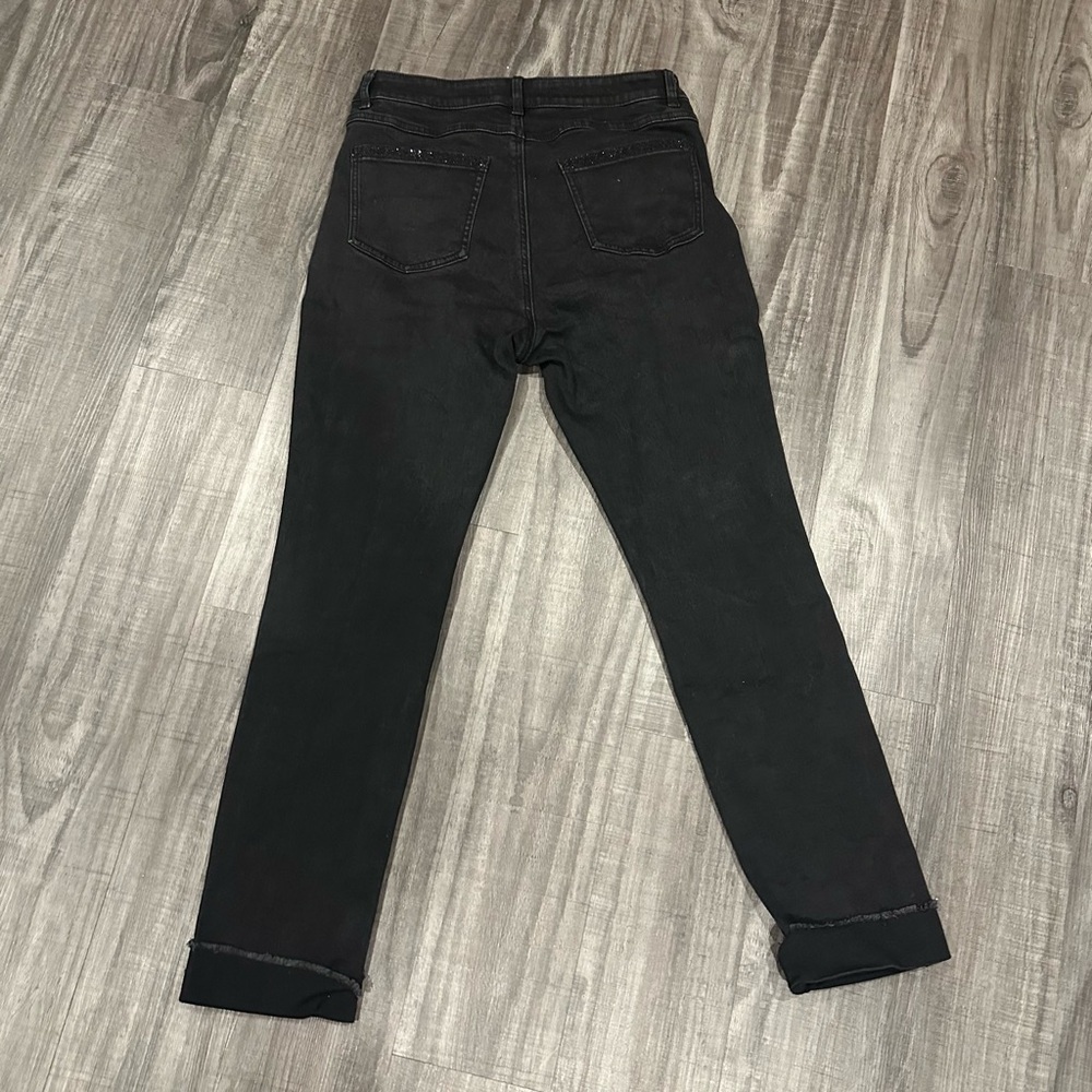 Joseph Ribkoff Black Jeans – Size 10 – Crystal Embellished Back Pocket - Picture 2 of 7